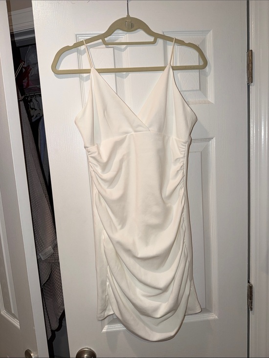 Windsor Dresses & Skirts - Windsor Cream Ruched Slip Mini Dress
